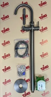 Смеситель напольный для ванны и душа Timo Saona 2310/18Y-CR чёрное золото